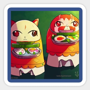 Kawaii Anime Sushi Sticker